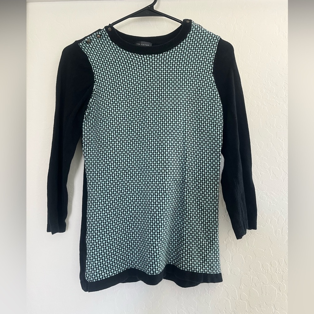 The Limited Women’s Sweater Geometric Colorful Design 3/4 Sleeve Business Casual